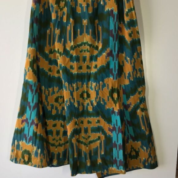 Ulla Johnson Navi Wrap Midi Skirt Green Orange Geometric Handloomed - Picture 10 of 16